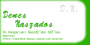 denes naszados business card